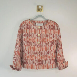 Doncaster Cotton Silk Blend Blazer Women's 10 Orange Tan Office Career Work